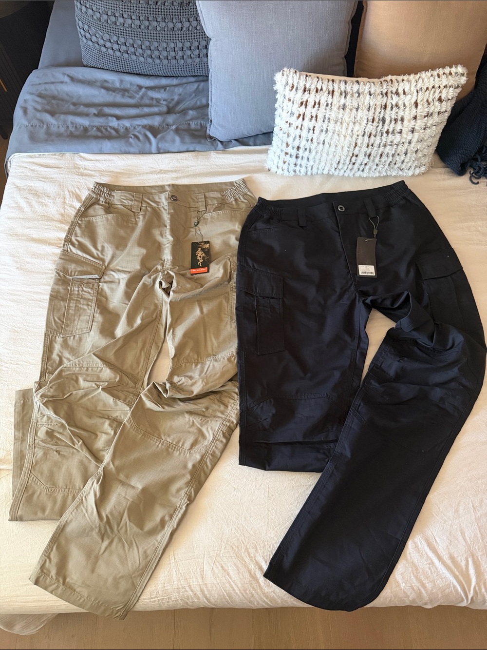Men's Cargo Pants x 2 — Black and Khaki